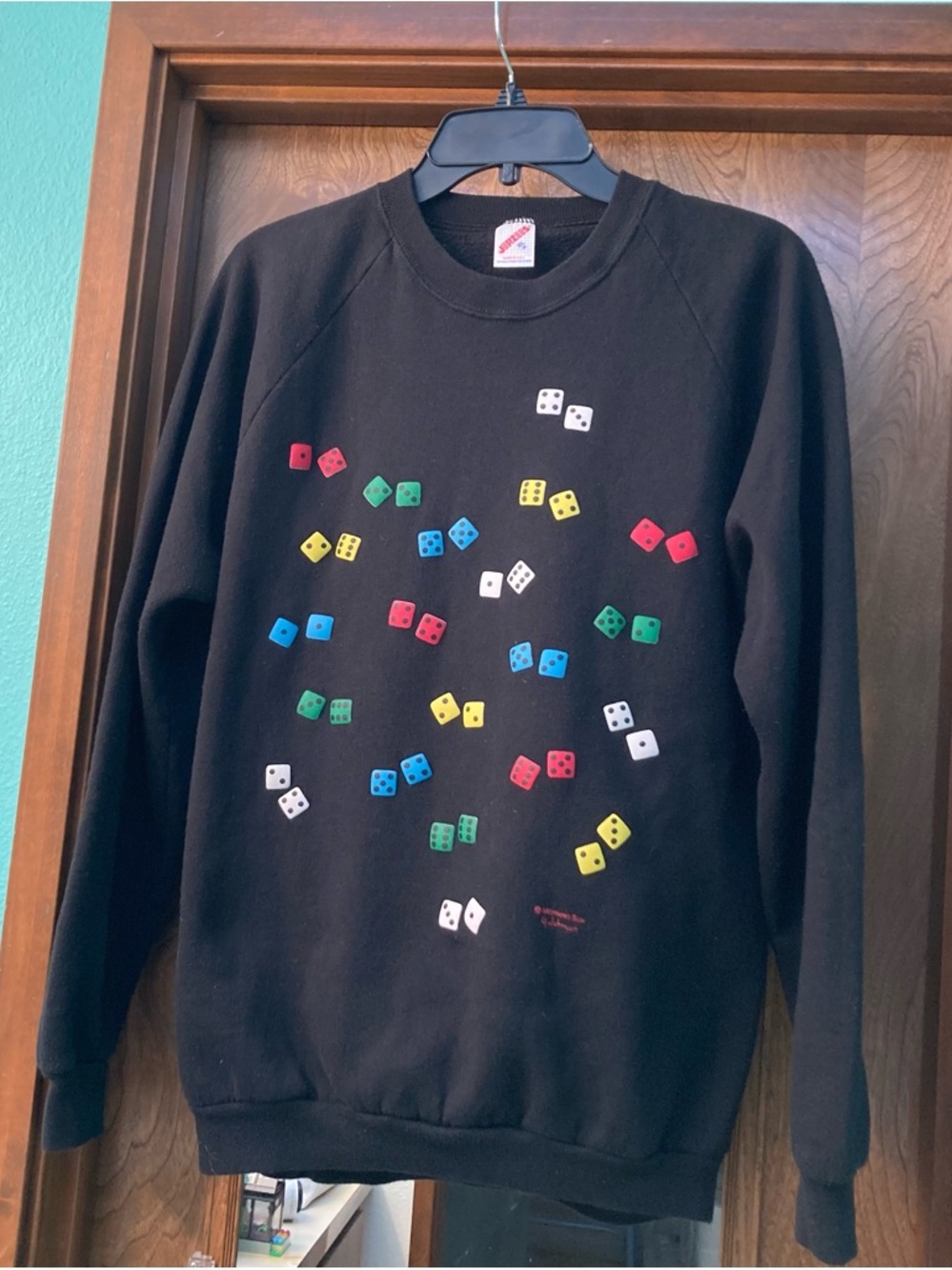 Vintage Dice Print Crewneck Sweater